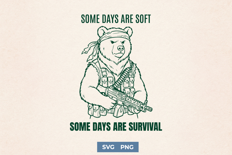 Funny Survival Bear SVG for Sarcastic Workout Shirts Design