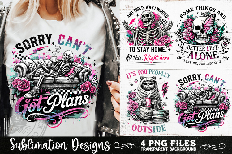 Antisocial Sarcastic PNG Funny Sublimation 4 Designs