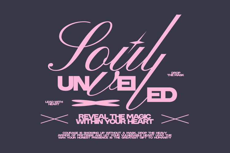 Soul Unveiled Aesthetic Typography Quote T shirt Design example image 1