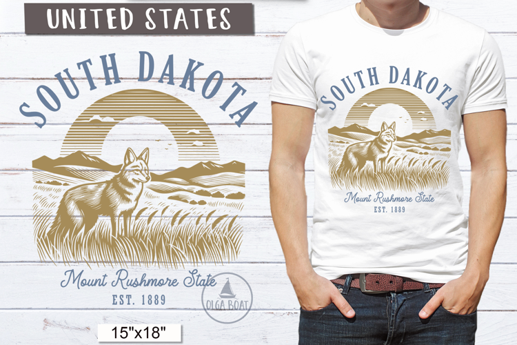 South Dakota PNG | Vintage United States Sublimation