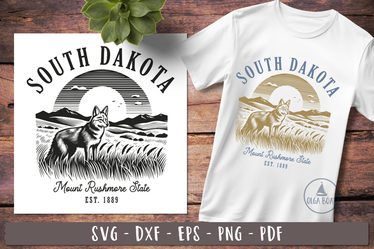 South Dakota svg | Vintage United states design