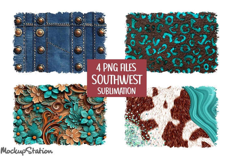 Western Sublimation Background PNG | Southwest Patches