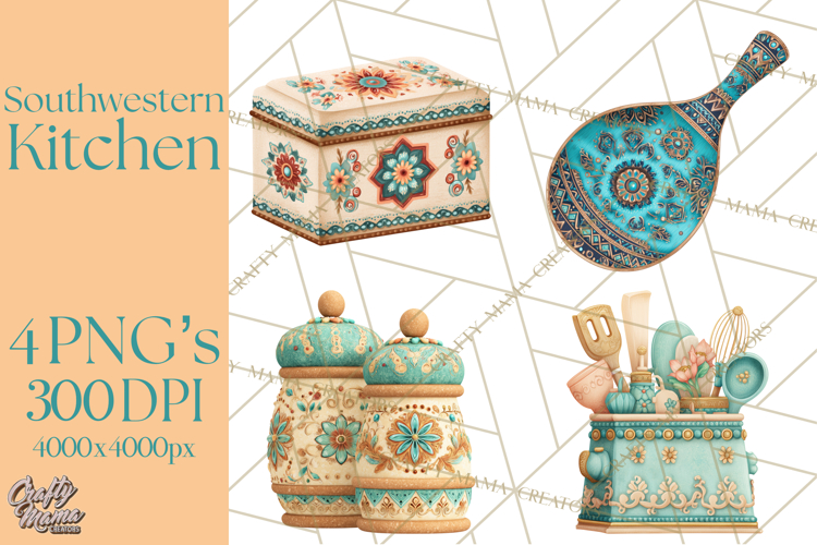 Southwestern Kitchen Clipart, Desert Kitchen Appliances PNG