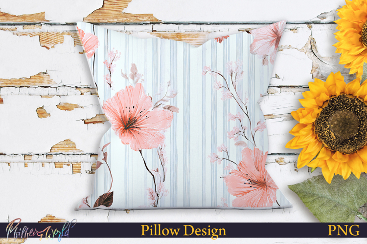 Pillow Design | Floral Stripes | Lavatera