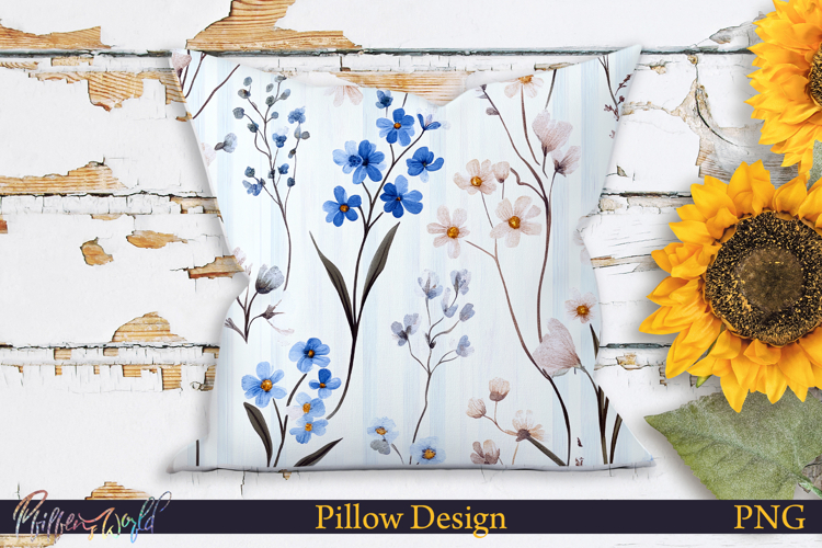 Pillow Design | Floral Stripes | Spring flowers