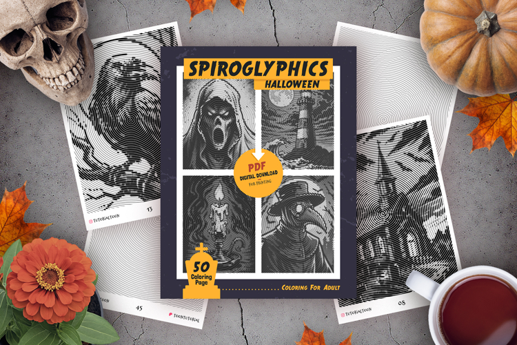 Spiroglyphics Halloween Coloring Pages for Adults