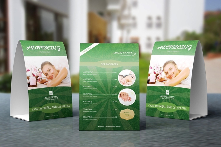 Spa & Beauty Table Tent Template