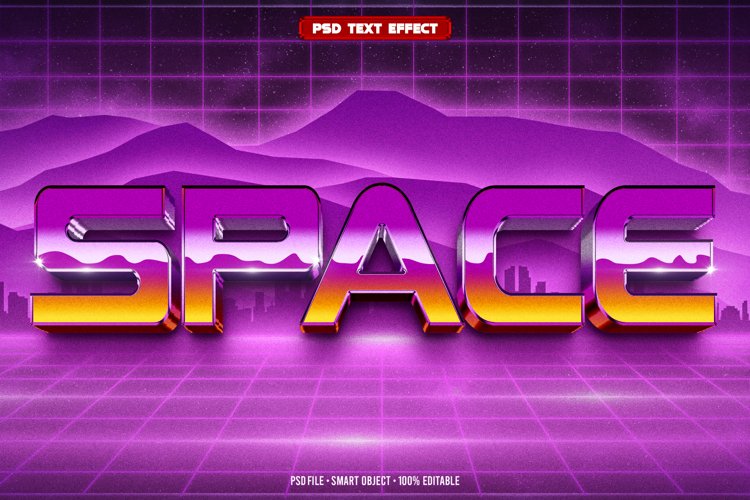 Space 3D editable text effect