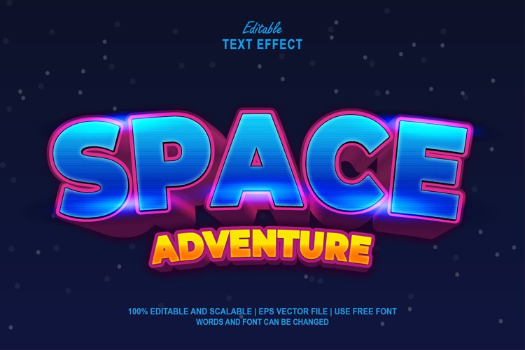 Space Adventure Editable Text Effect Style 3D example image 1