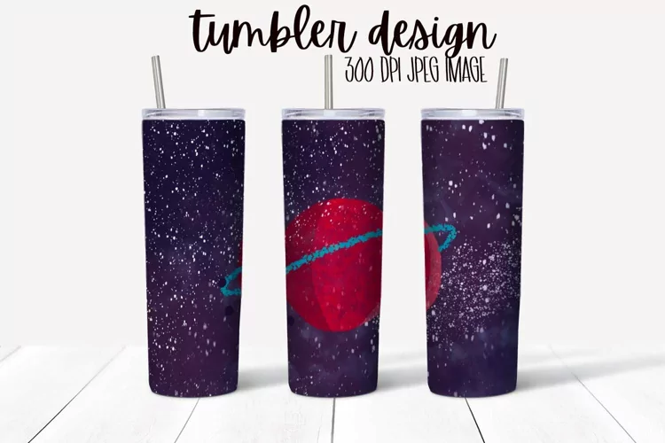 Tumbler Wrap Design - Planet In Galaxy