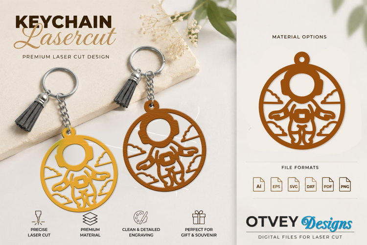 Space Keychain Lasercut | Keychain Design Lasercut