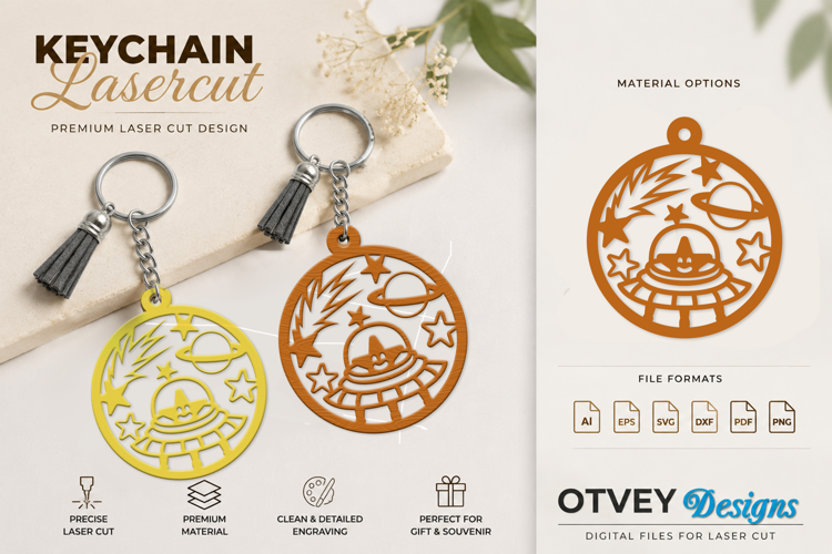 Space Keychain Lasercut | Keychain Design Lasercut