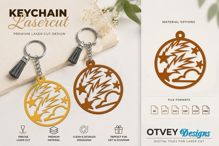 Space Keychain Lasercut | Keychain Design Lasercut