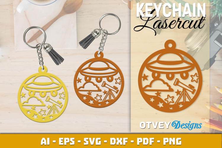 Space Keychain Lasercut | Keychain Design Lasercut