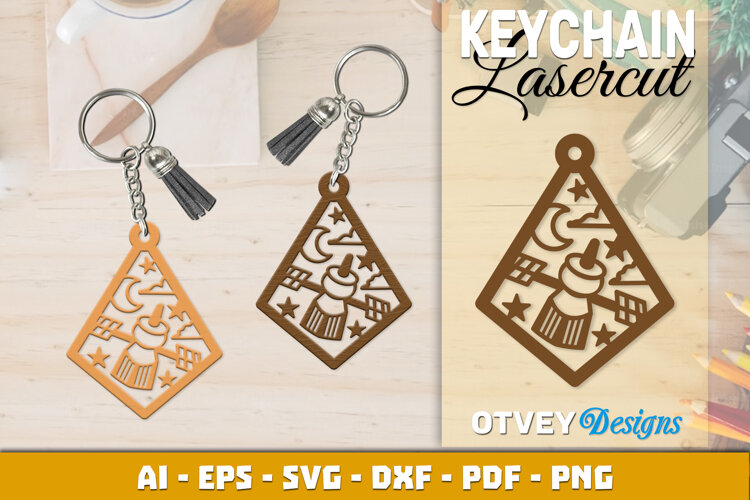 Space Keychain Lasercut | Keychain Design Lasercut example image 1