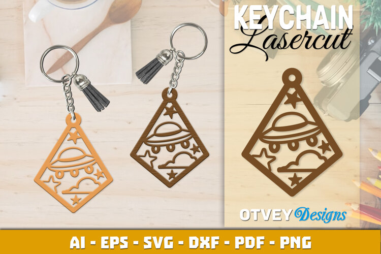 Space Keychain Lasercut | Keychain Design Lasercut example image 1