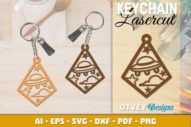 Space Keychain Lasercut | Keychain Design Lasercut