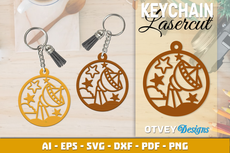 Space Keychain Lasercut | Keychain Design Lasercut
