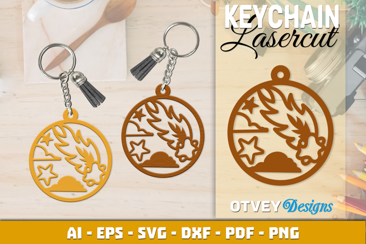 Space Keychain Lasercut | Keychain Design Lasercut