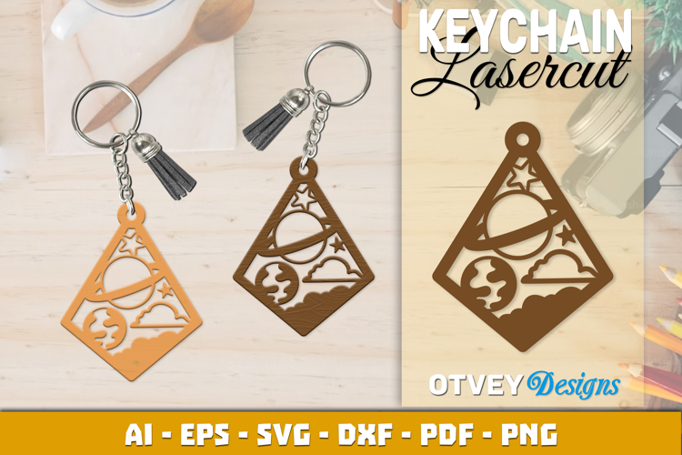 Space Keychain Lasercut | Keychain Design Lasercut