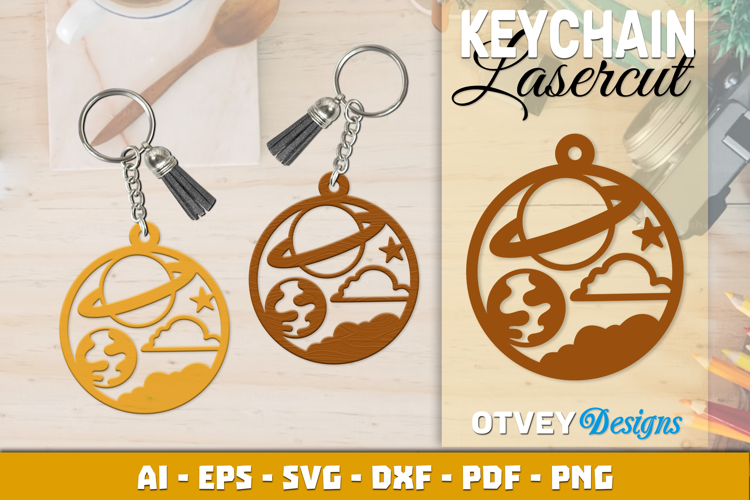 Space Keychain Lasercut | Keychain Design Lasercut