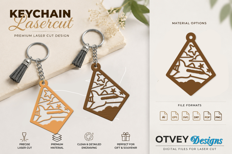 Space Keychain Lasercut | Keychain Design Lasercut
