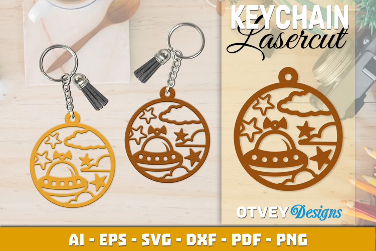 Space Keychain Lasercut | Keychain Design Lasercut