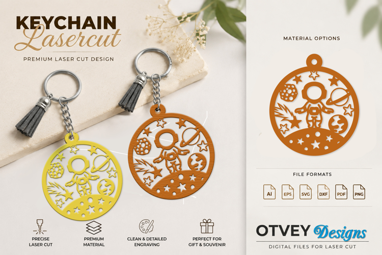 Space Keychain Lasercut | Keychain Design Lasercut