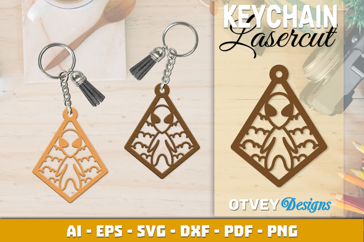 Space Keychain Lasercut | Keychain Design Lasercut