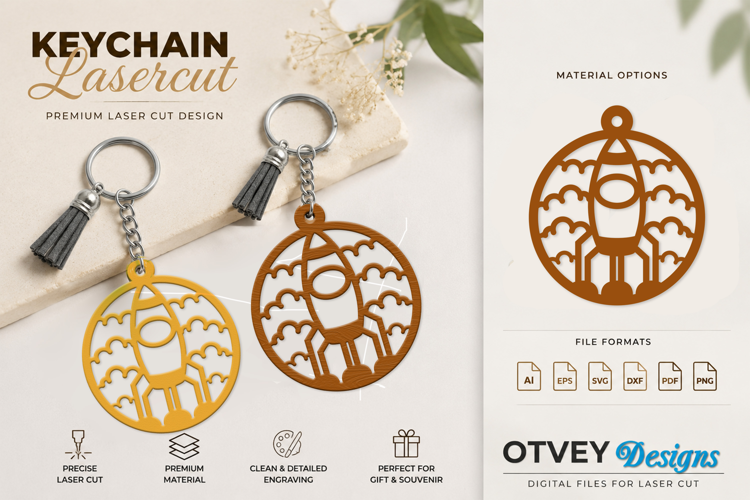 Space Keychain Lasercut | Keychain Design Lasercut