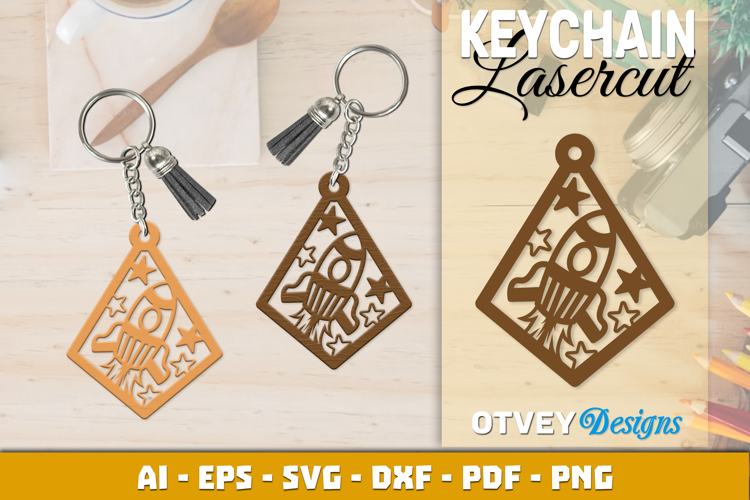 Space Keychain Lasercut | Keychain Design Lasercut