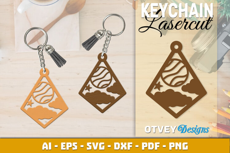 Space Keychain Lasercut | Keychain Design Lasercut example image 1