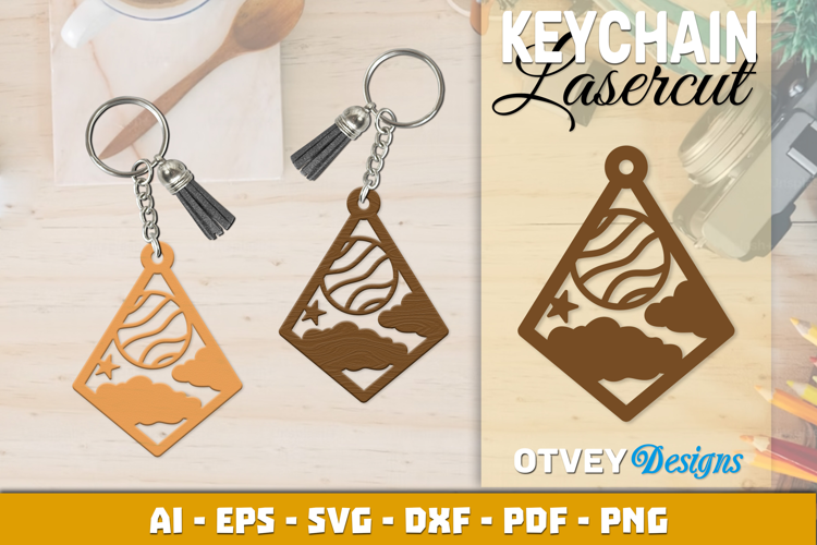 Space Keychain Lasercut | Keychain Design Lasercut