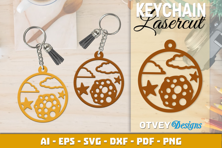 Space Keychain Lasercut | Keychain Design Lasercut
