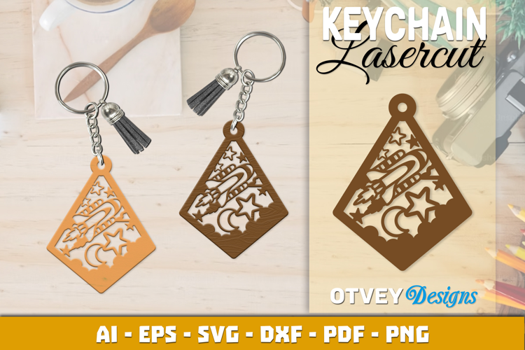 Space Keychain Lasercut | Keychain Design Lasercut