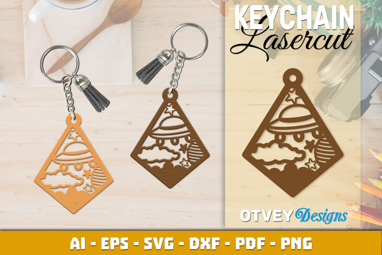 Space Keychain Lasercut | Keychain Design Lasercut