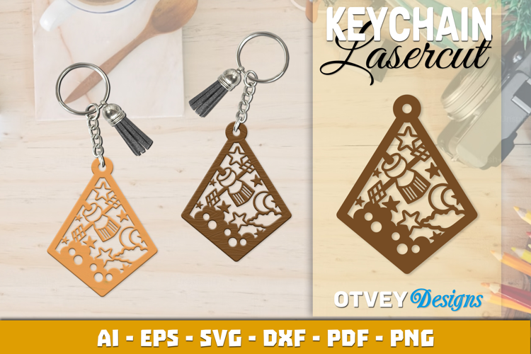 Space Keychain Lasercut | Keychain Design Lasercut