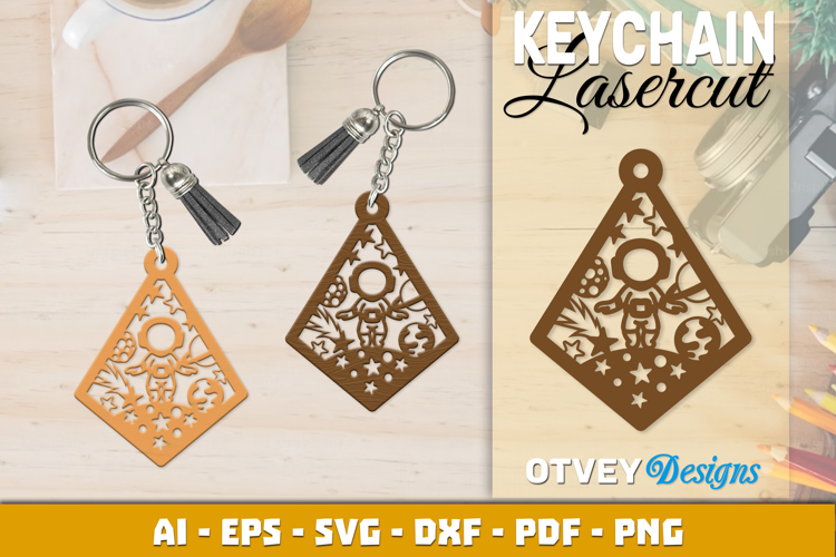 Space Keychain Lasercut | Keychain Design Lasercut