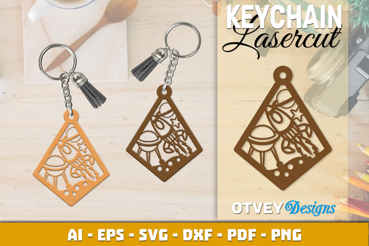 Space Keychain Lasercut | Keychain Design Lasercut