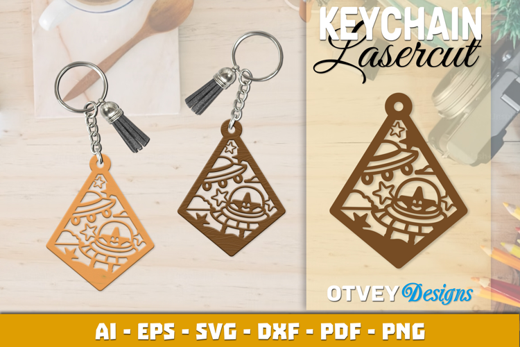 Space Keychain Lasercut | Keychain Design Lasercut