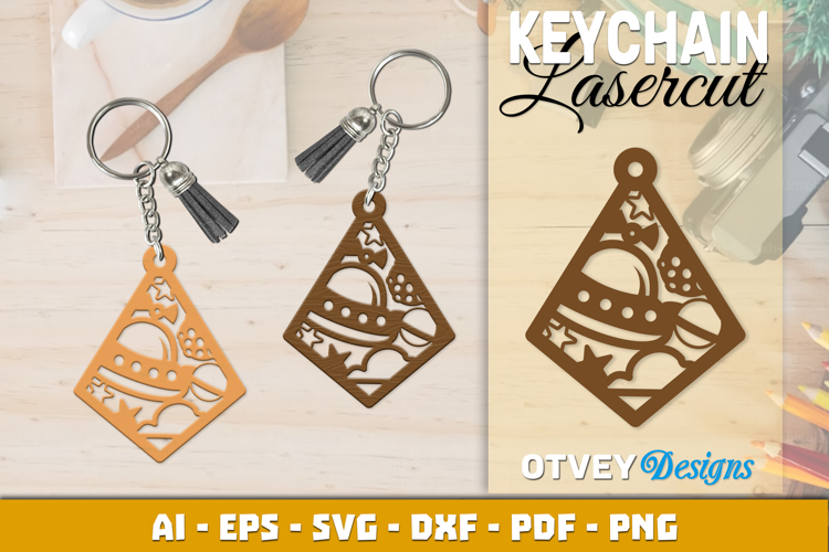 Space Keychain Lasercut | Keychain Design Lasercut