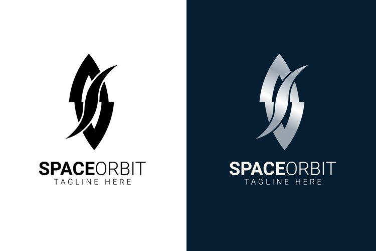 Abstract letter s forming orbiting spacecraft logo example image 1