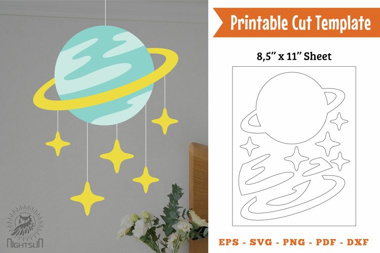 Space Printable Cut Template Papercut example image 1