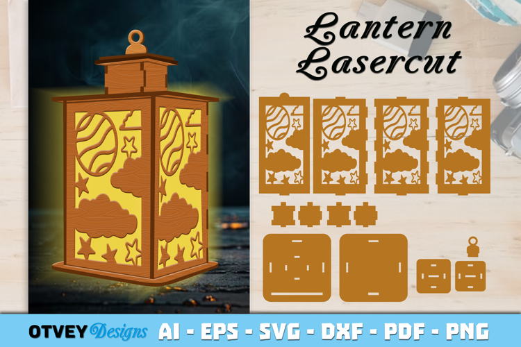 Space Scene Lantern Lasercut