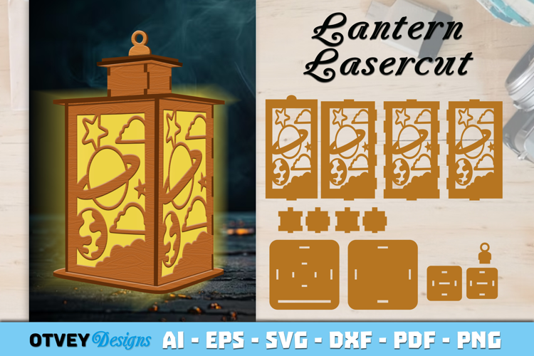 Space Scene Lantern Lasercut