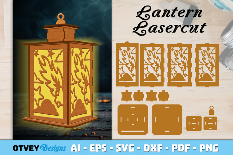 Space Scene Lantern Lasercut