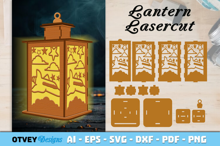 Space Scene Lantern Lasercut example image 1