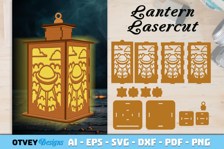 Space Scene Lantern Lasercut