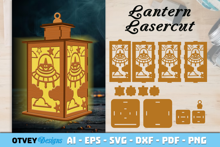 Space Scene Lantern Lasercut