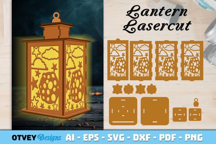 Space Scene Lantern Lasercut